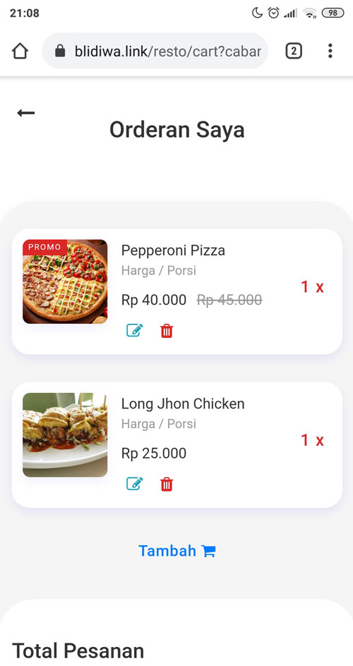BliDiWA eMenu & Self-Ordering System, digital menu, emenu, menu pdf, menu qr code